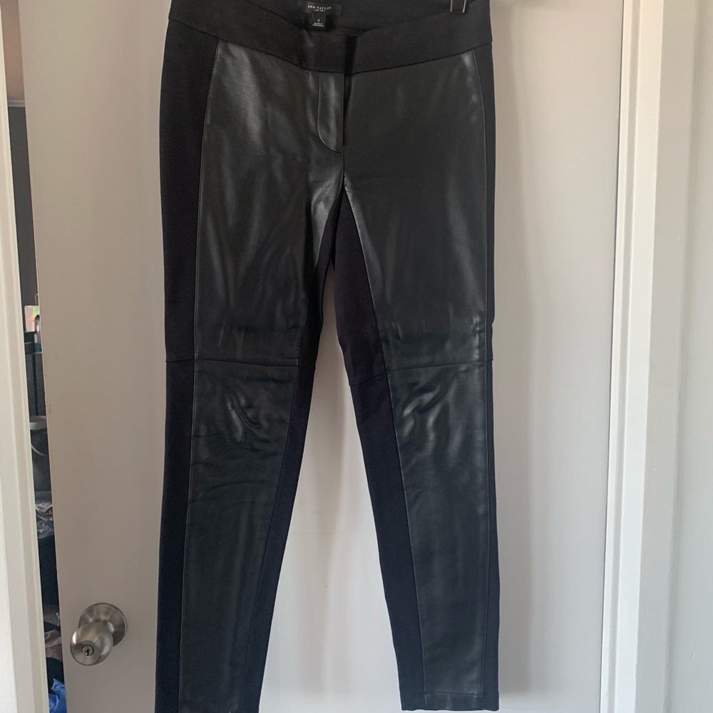 Ann Taylor Imitation Leather Leggings, S 2, Black